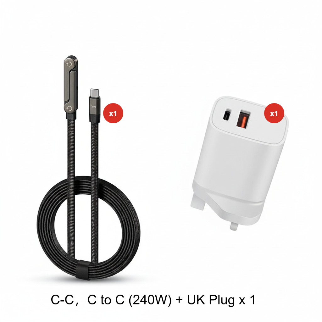 240-W-Schnellladekabel mit verstellbarem Handyhalter